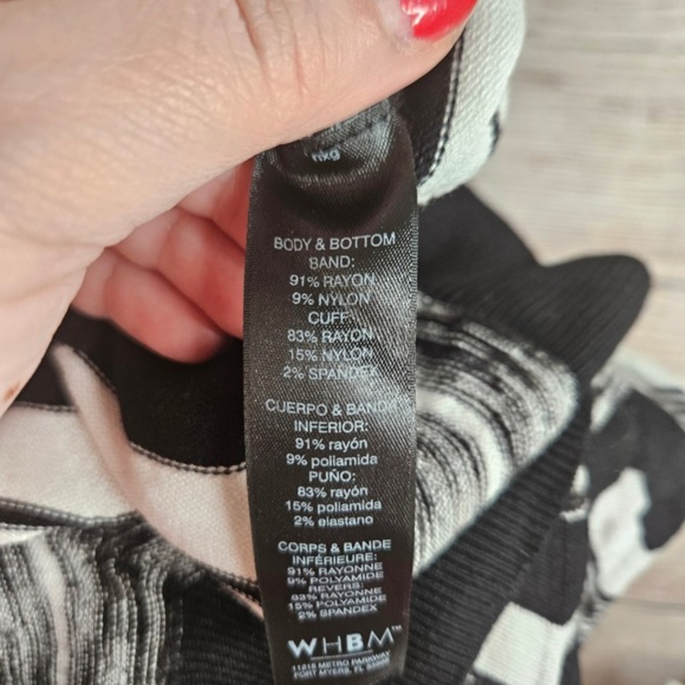 WHBM Chevron Pullover‎ Sweater V-Neck Long Sleeve Knit Top XS - Picture 6 of 8